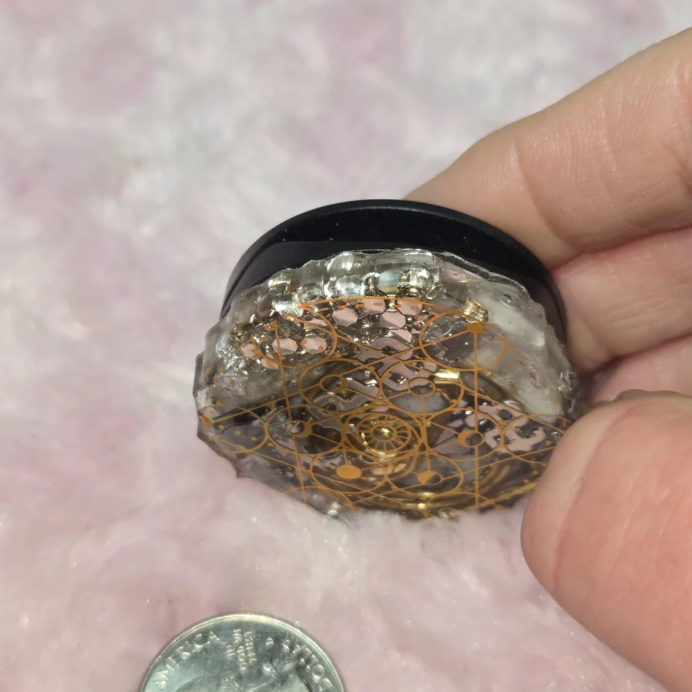 Mystical Gold Star Pattern Orgonite Phone Grip